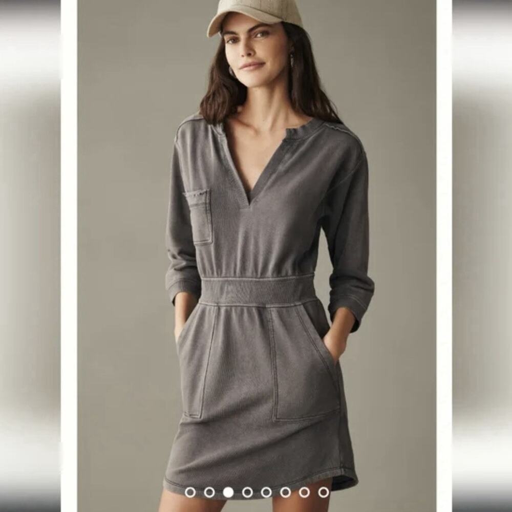 Daily Practice by Anthropologie Gray Mini Dress Size M Pockets Casual Athleisure